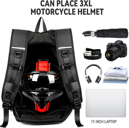 Motorradrucksack Herren wasserdichter Helmrucksack Laptoptasche