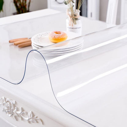 PVC Tischdecke Transparent 80x180cm - 2mm Dicke, Wasserdicht