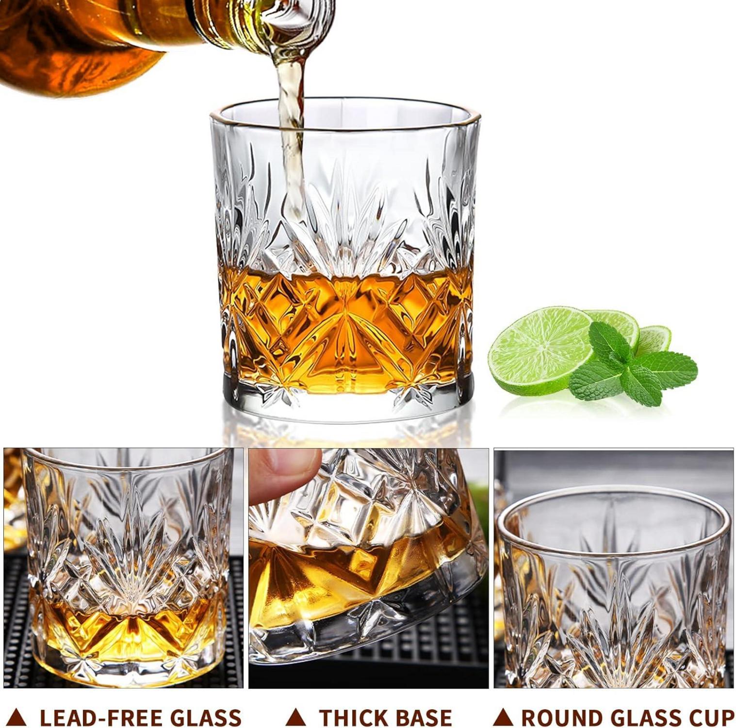 6er Set Crystal Whisky Gläser 300ml Bourbon Scotch Geschenk
