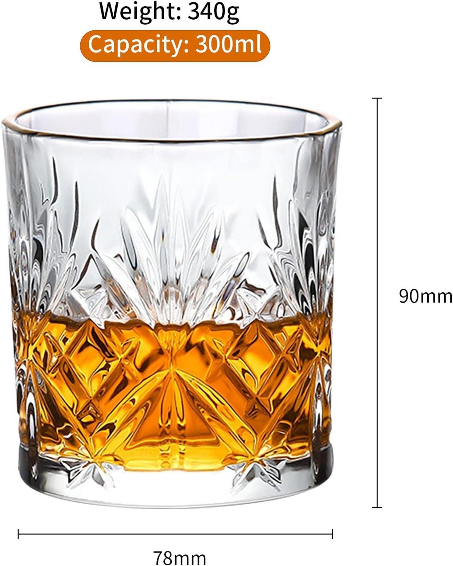 Whiskey Gläser 6er Set Kristallglas 300ml Old Fashioned Scotch Bourbon
