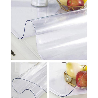 PVC Tischdecke Transparent 80x160cm / 160x80cm - 2mm Dicke