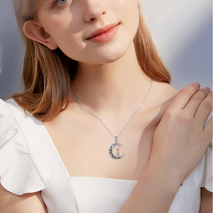 Fuchskette Sterling Silber mit Mond und Katze | Schmuck für Frauen