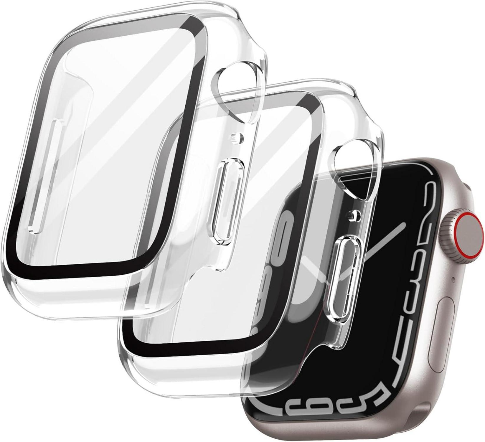 Schutzhülle mit Displayschutz für Apple Watch Series 9 45mm 2er Pack