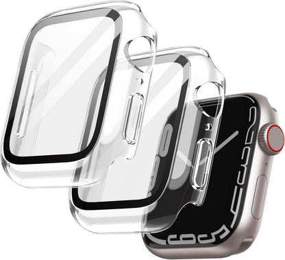 Schutzhülle mit Displayschutz für Apple Watch Series 9 45mm 2er Pack