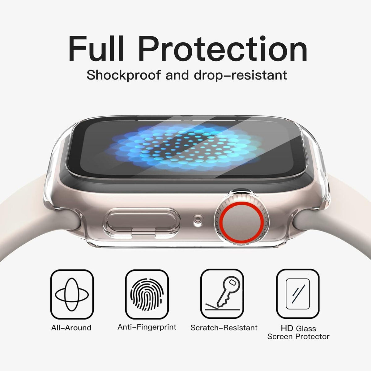 Schutzhülle Displayschutz Apple Watch 41mm 2er Pack Transparent