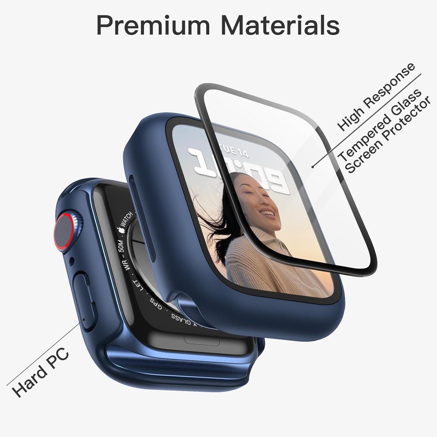 Hülle mit Displayschutz für Apple Watch Series 9 8 7 45mm