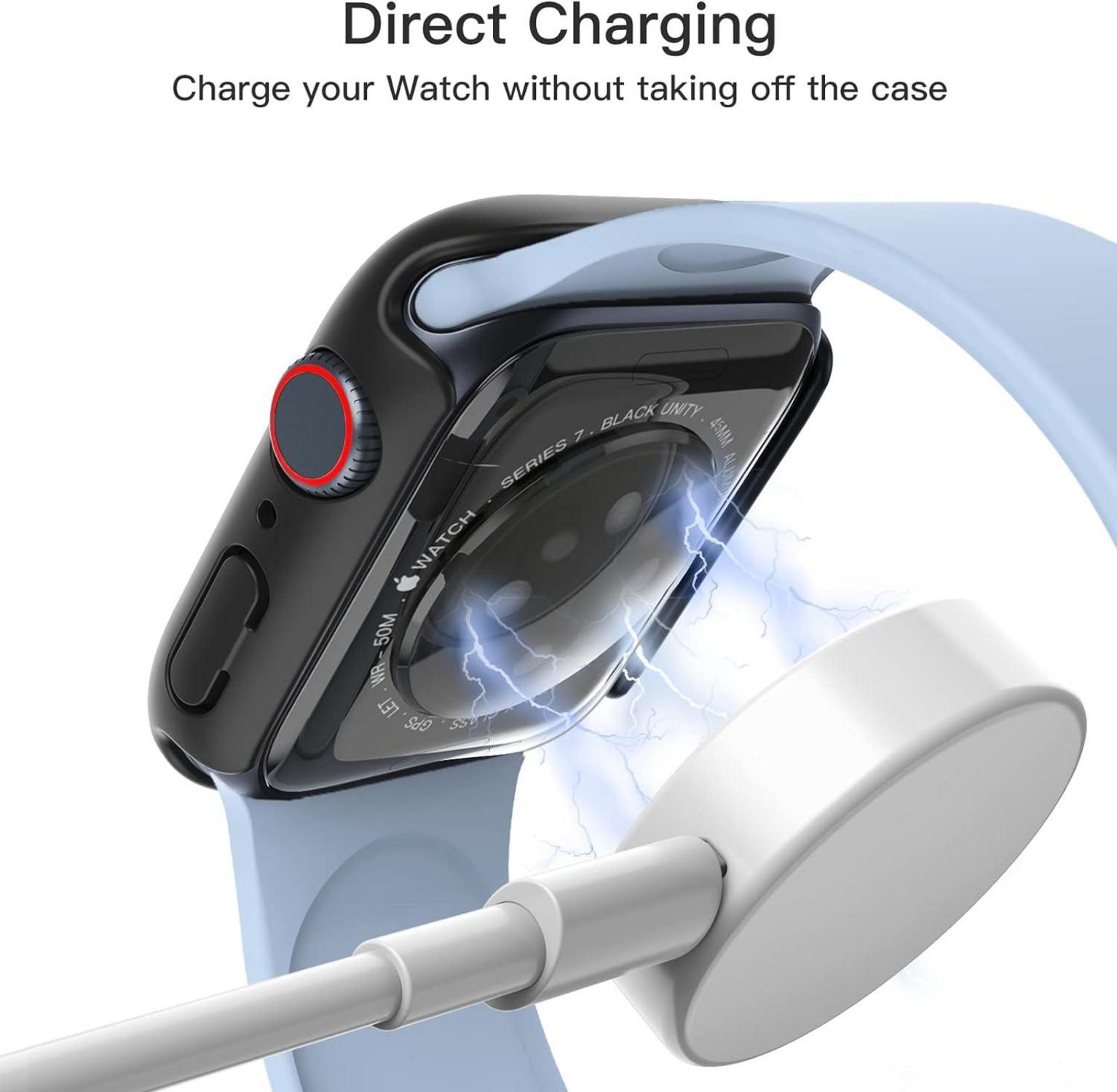 Schutzhülle mit Displayschutz für Apple Watch Series 9 8 7 45mm, 2