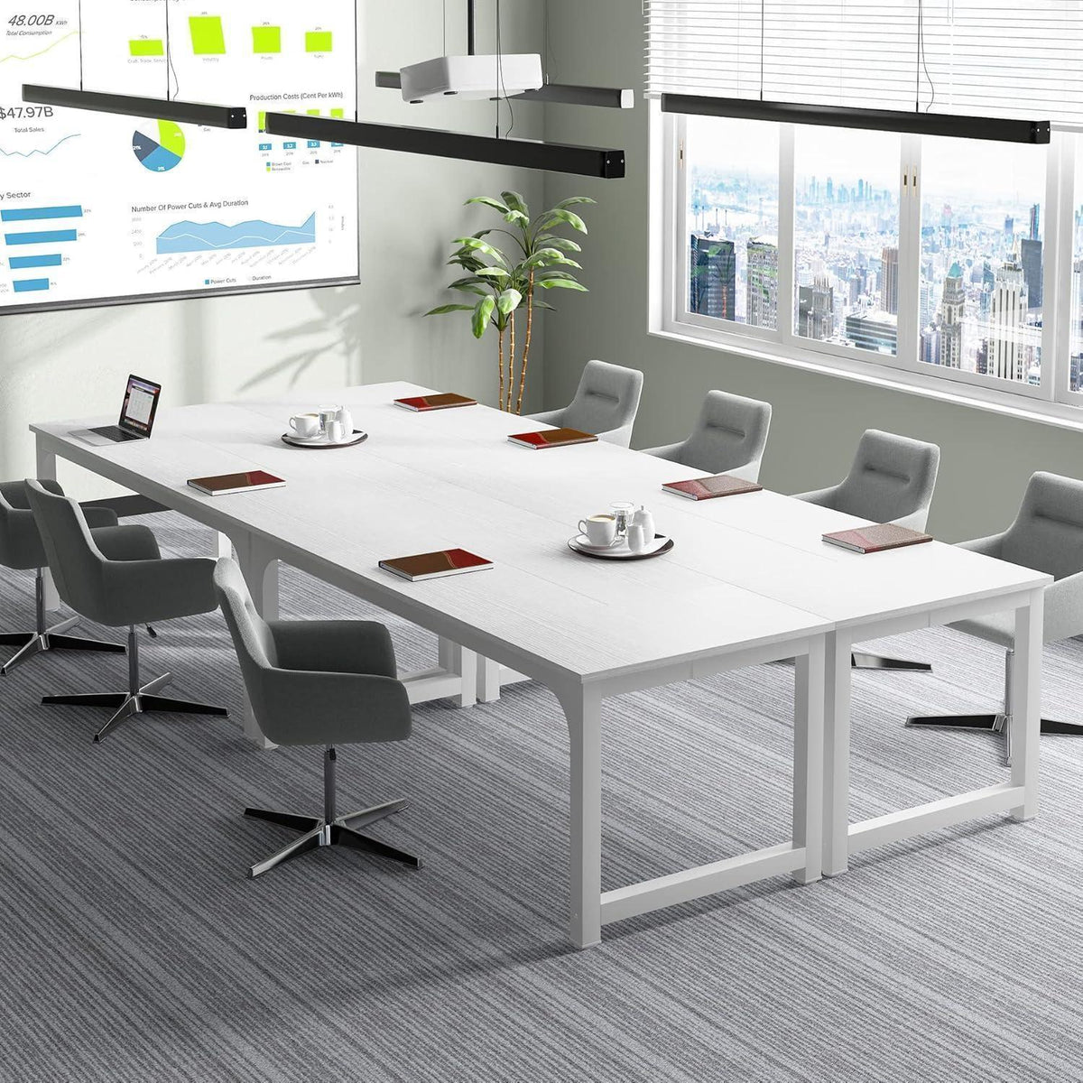 Schreibtisch 180x80cm Schwarz Weiß – Modernes Home Office