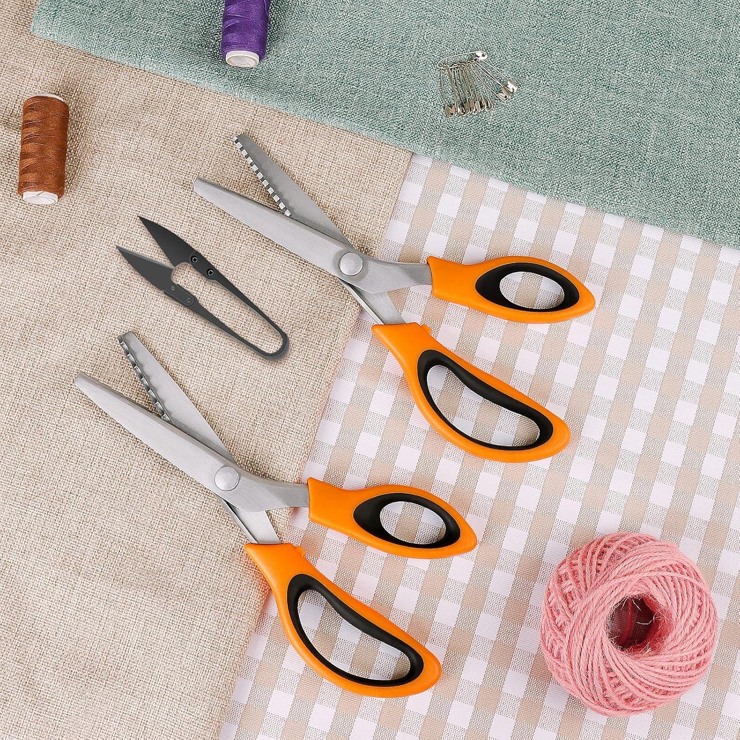 Zackenschere Set 2 Stück gezackte & gewellte Kanten Fadenschere 23,9 cm