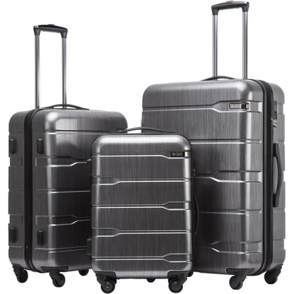COOLIFE Hartschalen-Koffer 3tlg Set Silber PC Material
