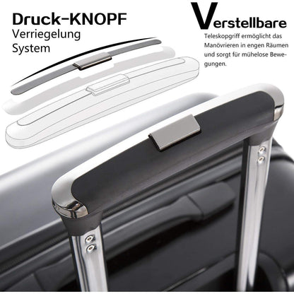 COOLIFE Hartschalen-Koffer 3tlg Set Silber PC Material
