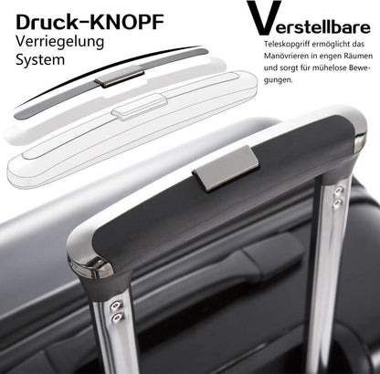 COOLIFE Hartschalen-Koffer PC Material TSA-Schloss Silber Handgepäck