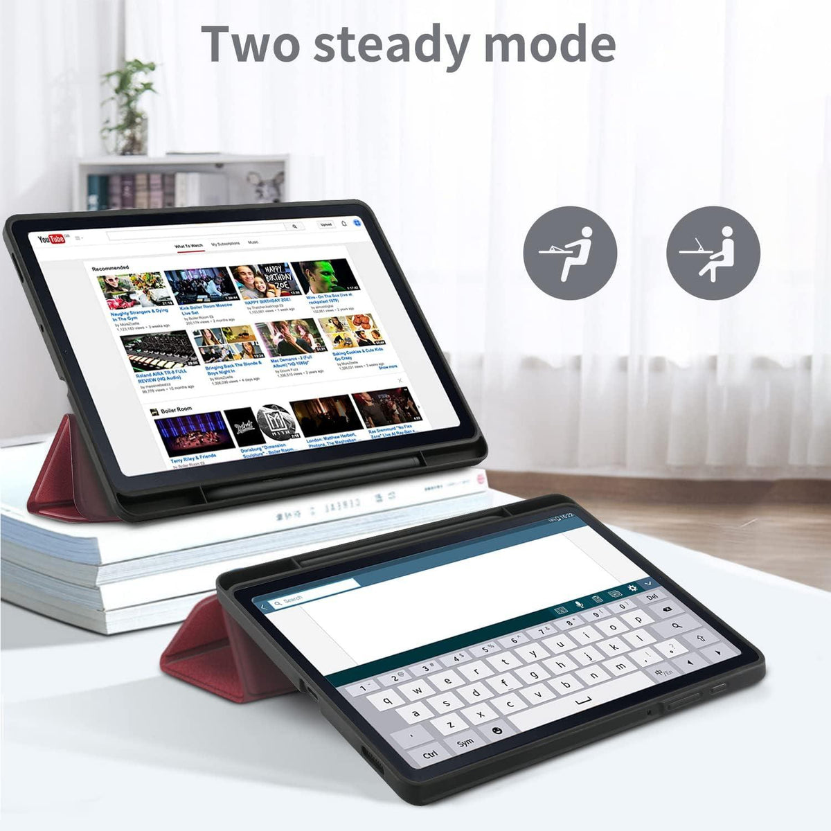 Hülle für Samsung Galaxy Tab S6 Lite 10.4 Zoll mit Schutzfolie und S