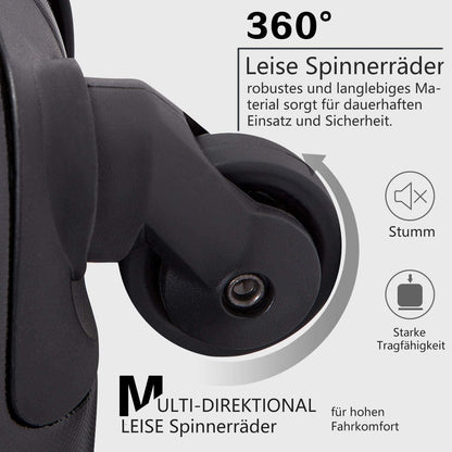 COOLIFE Hartschalen-Koffer Set, 3tlg Blau PC Material