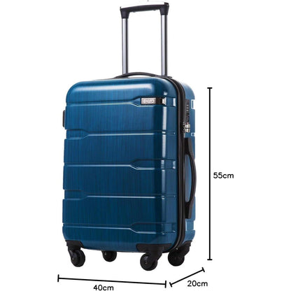 COOLIFE Hartschalen-Koffer Set, 3tlg Blau PC Material