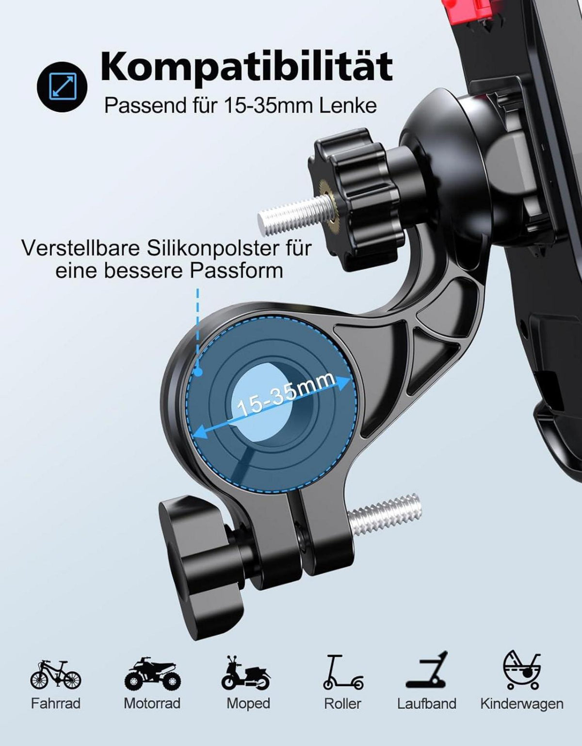 Handyhalterung Fahrrad 360° Drehbar Universal Motorrad Rennrad 4,7-6,8