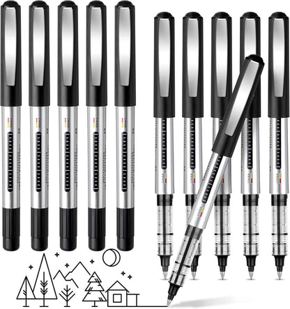 Gelschreiber 10er Set schnell trocknende schwarze Tinte 0,5mm