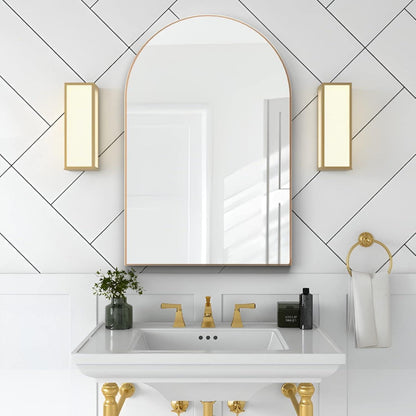 Gewölbter Wandspiegel 60x90cm mit Goldrahmen – Badezimmer Spiegel