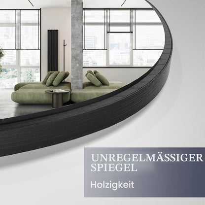 Asymmetrischer Wandspiegel Schwarz – 85x52 cm Modernes Design