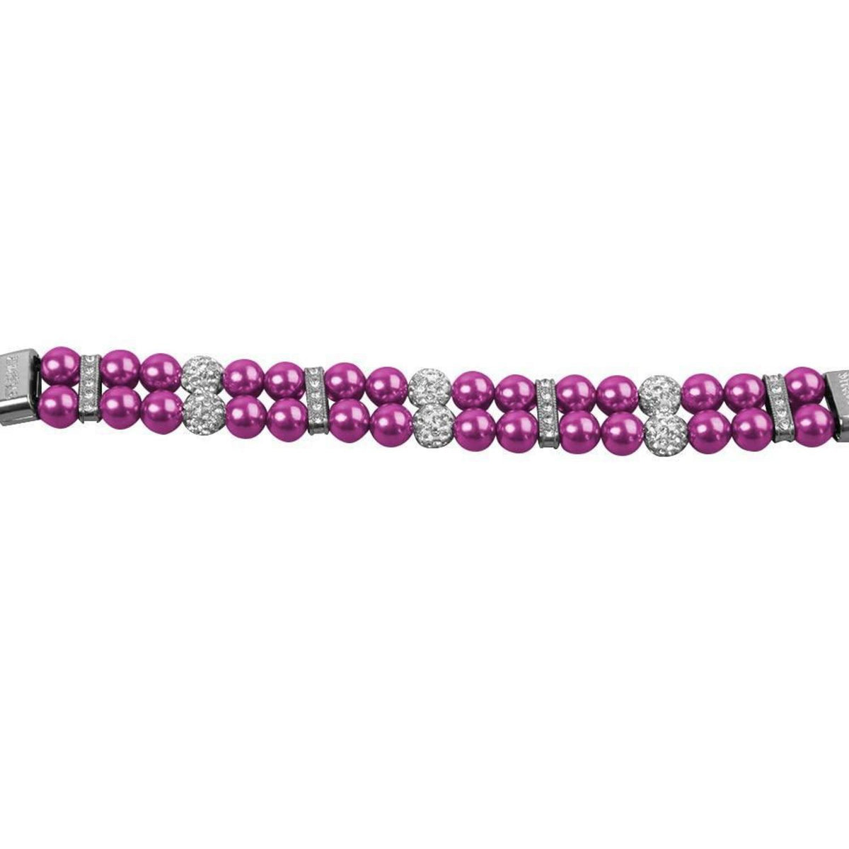 Hundehalsband Perle Violett, Verstellbar M 33cm