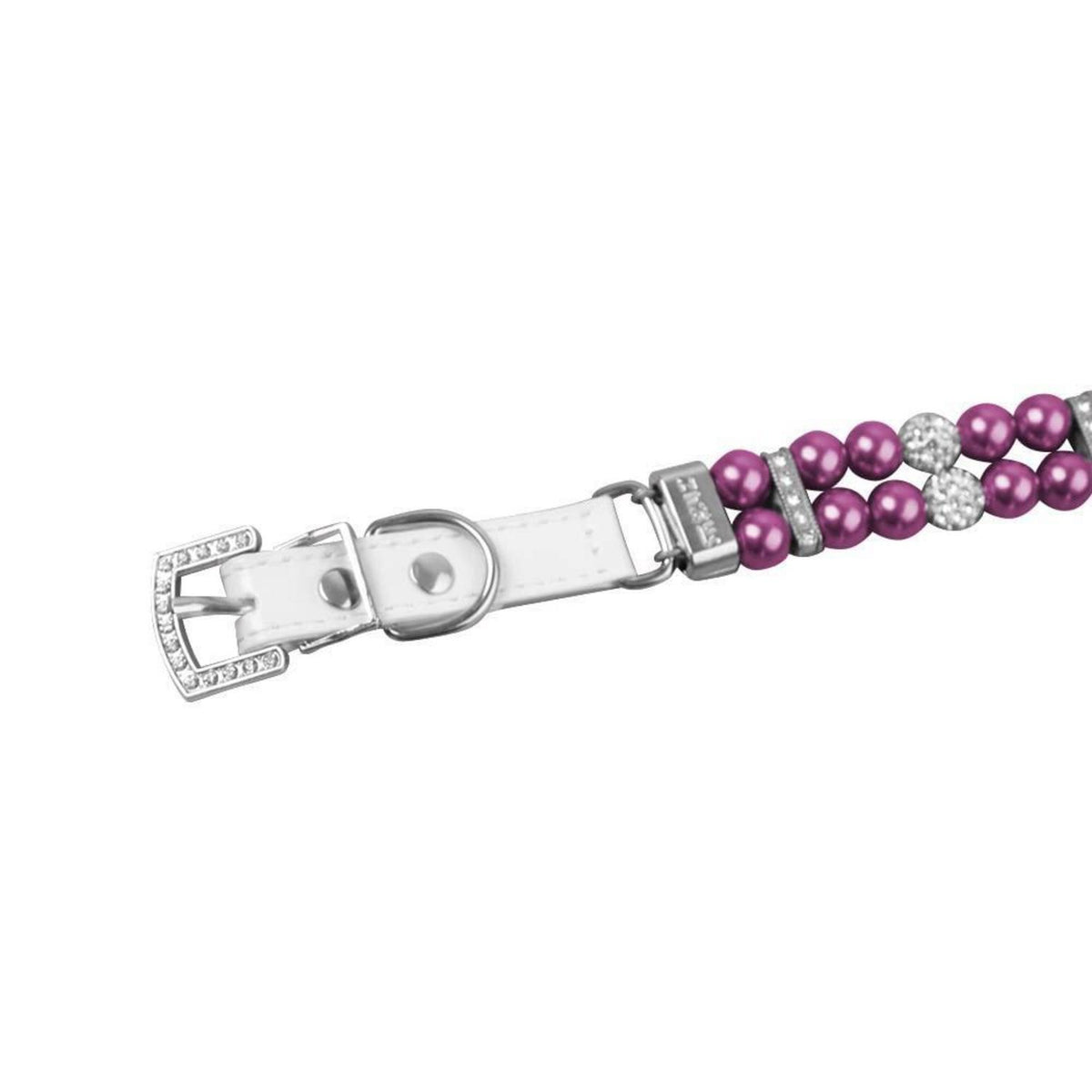 Hundehalsband Perle Violett, Verstellbar M 33cm