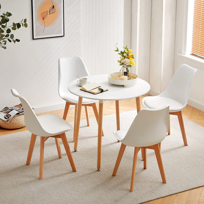 Moderner runder Esstisch weiß 80x80cm – MDF Küchentisch