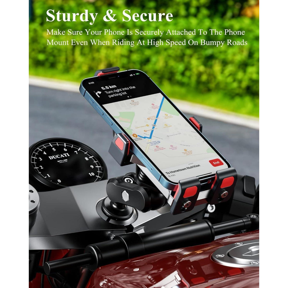 Motorrad Handyhalterung Gabelschaft mit Vibrationsdämpfer