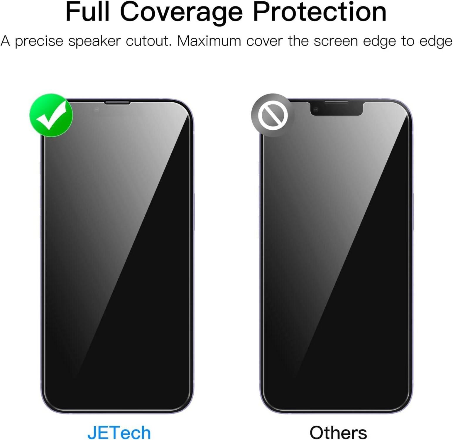JETech iPhone 14 6,1 Zoll Panzerschutzfolie 3er Pack HD Klar
