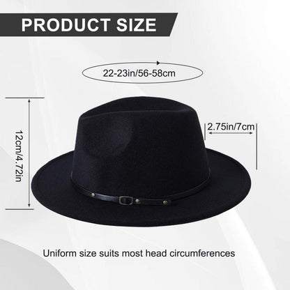 Verstellbarer Fedora Hut Damen & Herren – Schwarz