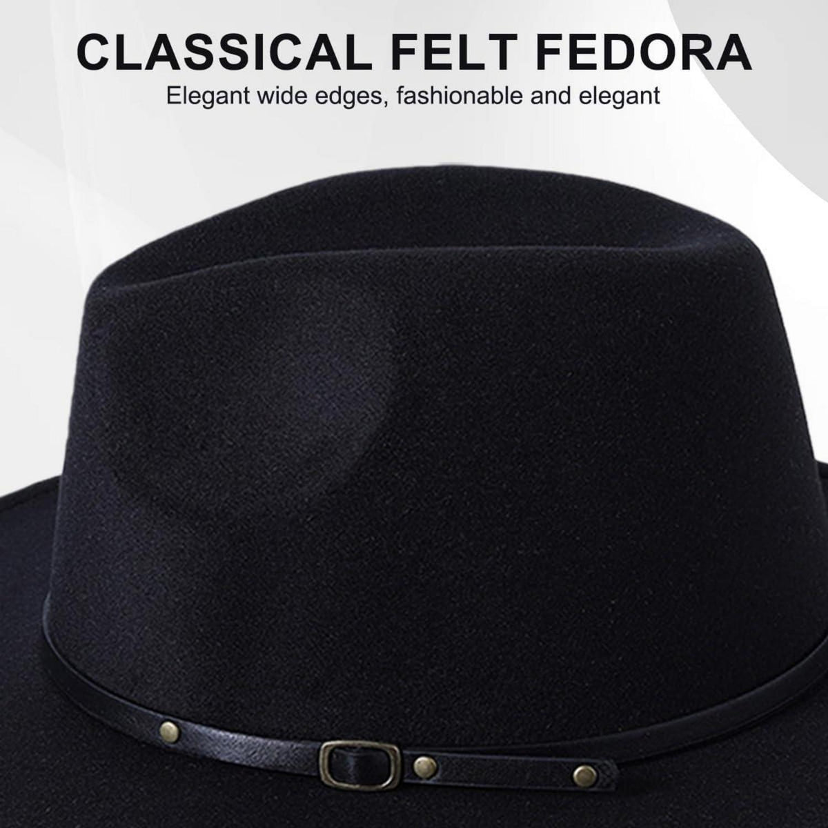 Verstellbarer Fedora Hut Damen & Herren – Schwarz