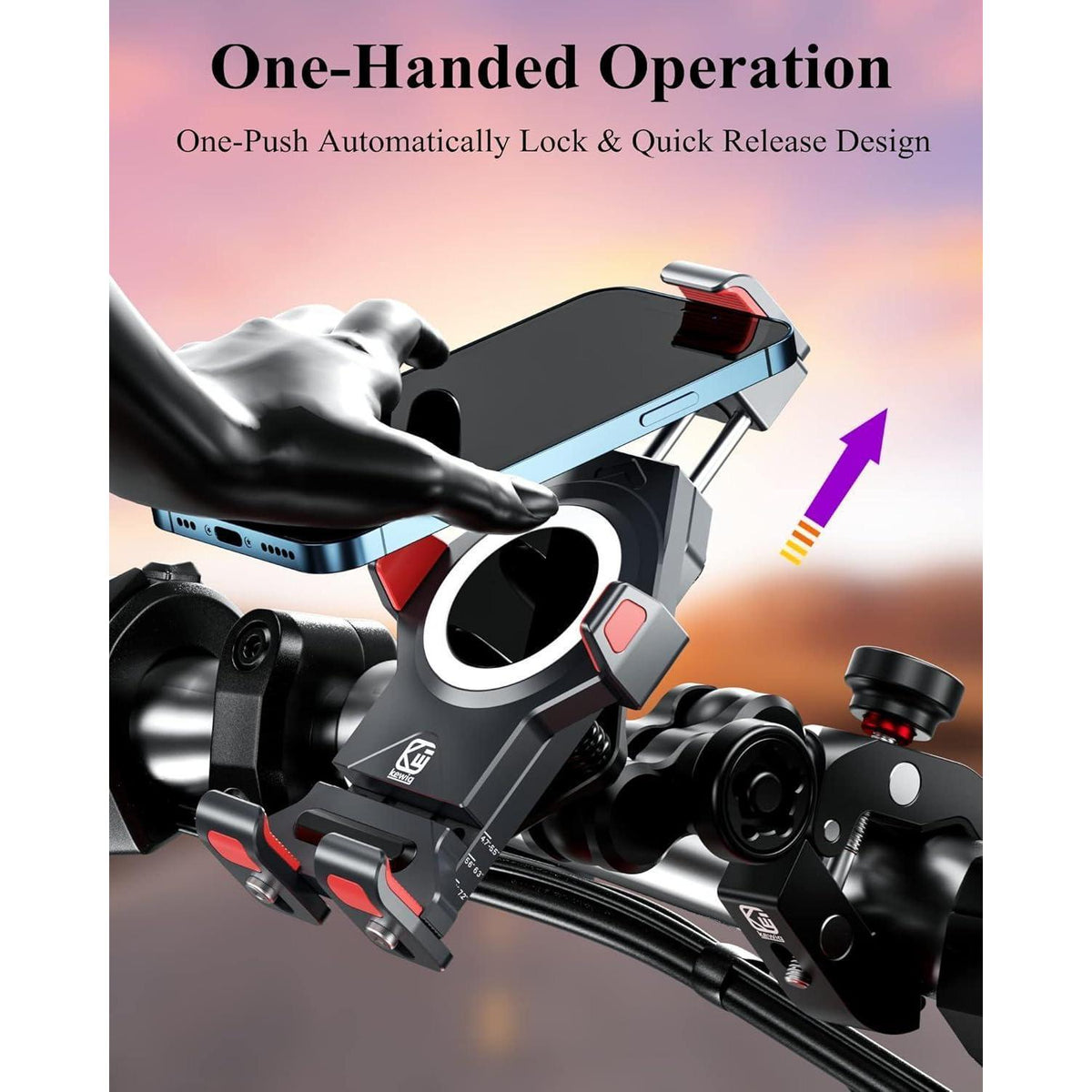 Motorrad Handyhalterung mit Vibrationsdämpfer & Diebstahlschutz