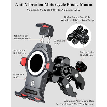 Motorrad Handyhalterung mit Vibrationsdämpfer & Diebstahlschutz