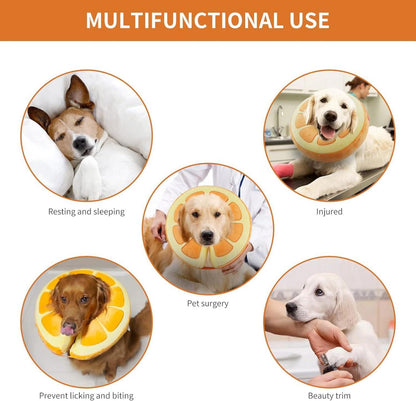 Aufblasbare Halskrause Hund Leckschutz Einstellbar Bequem XL Orange