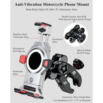 Motorrad Handyhalterung mit Vibrationsdämpfer & Diebstahlschutz