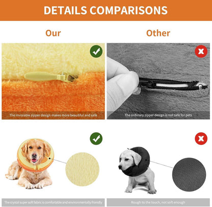 IEUUMLER Aufblasbare Halskrause Hund Leckschutz Verhindert Beißen Kratzen EU004 M Orange