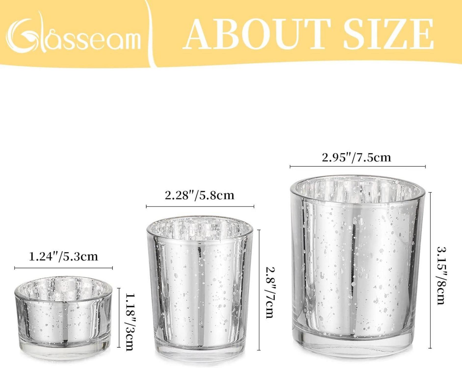 Teelichthalter Glas Silber Vintage Hochzeit Kerzenhalter Weihnachten