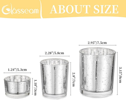 Teelichthalter Glas Silber Vintage Hochzeit Kerzenhalter Weihnachten