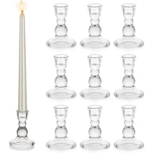 10x Glas Kerzenständer für Stabkerzen, modern & transparent