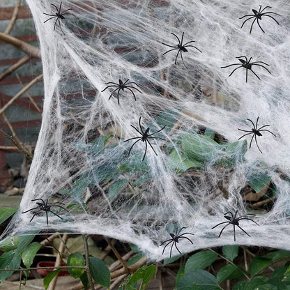 Halloween Deko Spinnennetz Set 100g mit 30 Spinnen