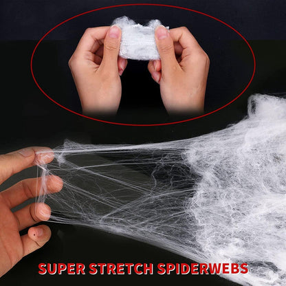 Halloween Deko Spinnennetz Set 100g mit 30 Spinnen