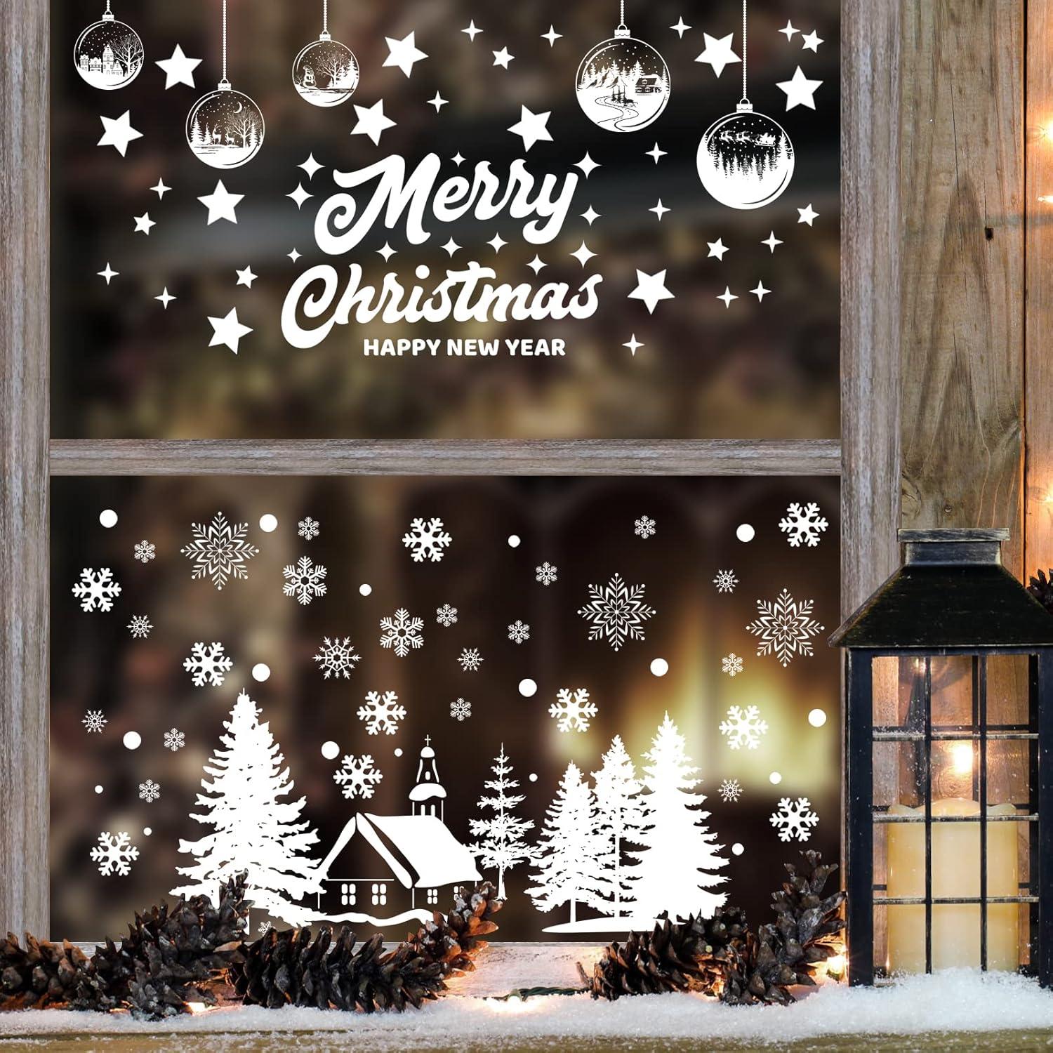 Fensterbilder Weihnachten Schneeflocken Selbstklebend 9