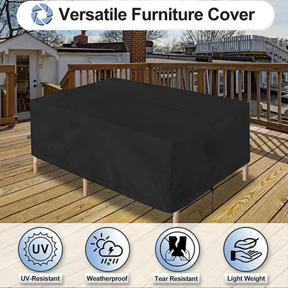 Gartenmöbel Abdeckung 420d Oxford Wasserdicht Schutzhülle Winterfest Schwarz 150×150×74CM