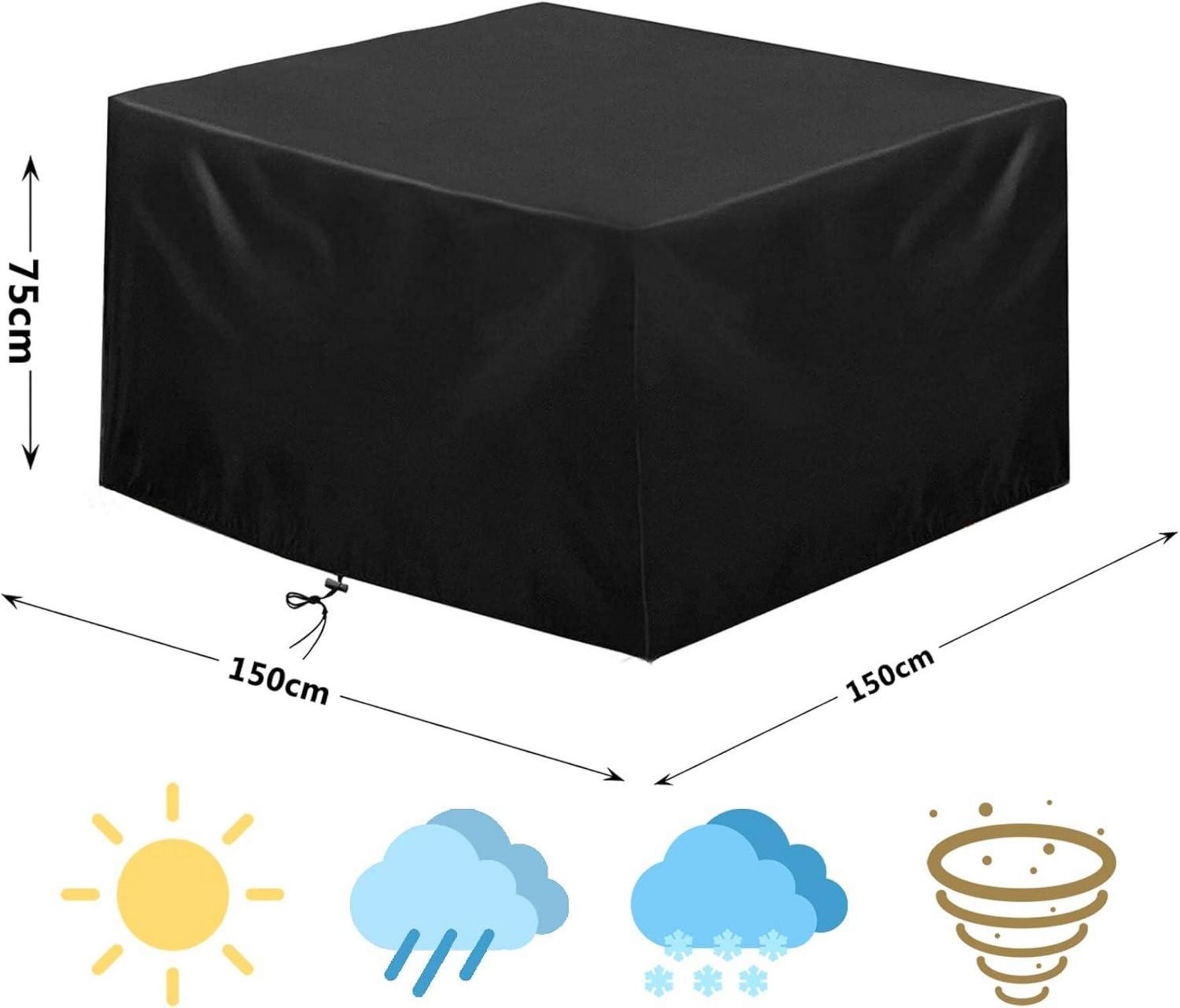Abdeckung Gartenmöbel 420d Oxford wasserdicht schwarz 150×150×74CM