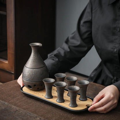 TEANAGOO Japanisches Sake-Geschenkset 10-teilig mit Karaffe