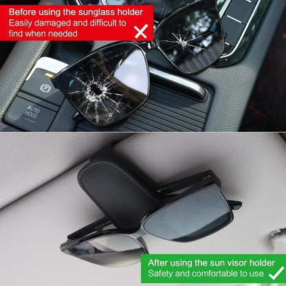Magnetischer Leder Brillenhalter für Auto Sonnenblende