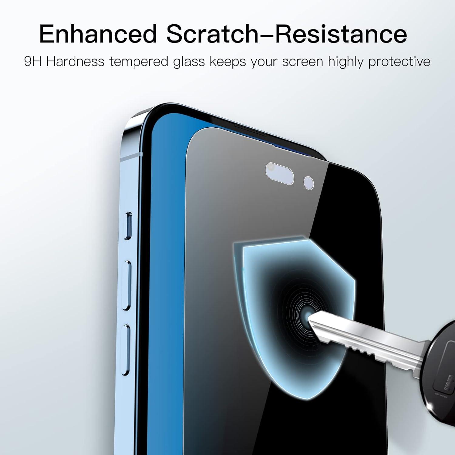 Sichtschutz Panzerglas Folie iPhone 14 Pro Max 6,7 Zoll 2er-Pack