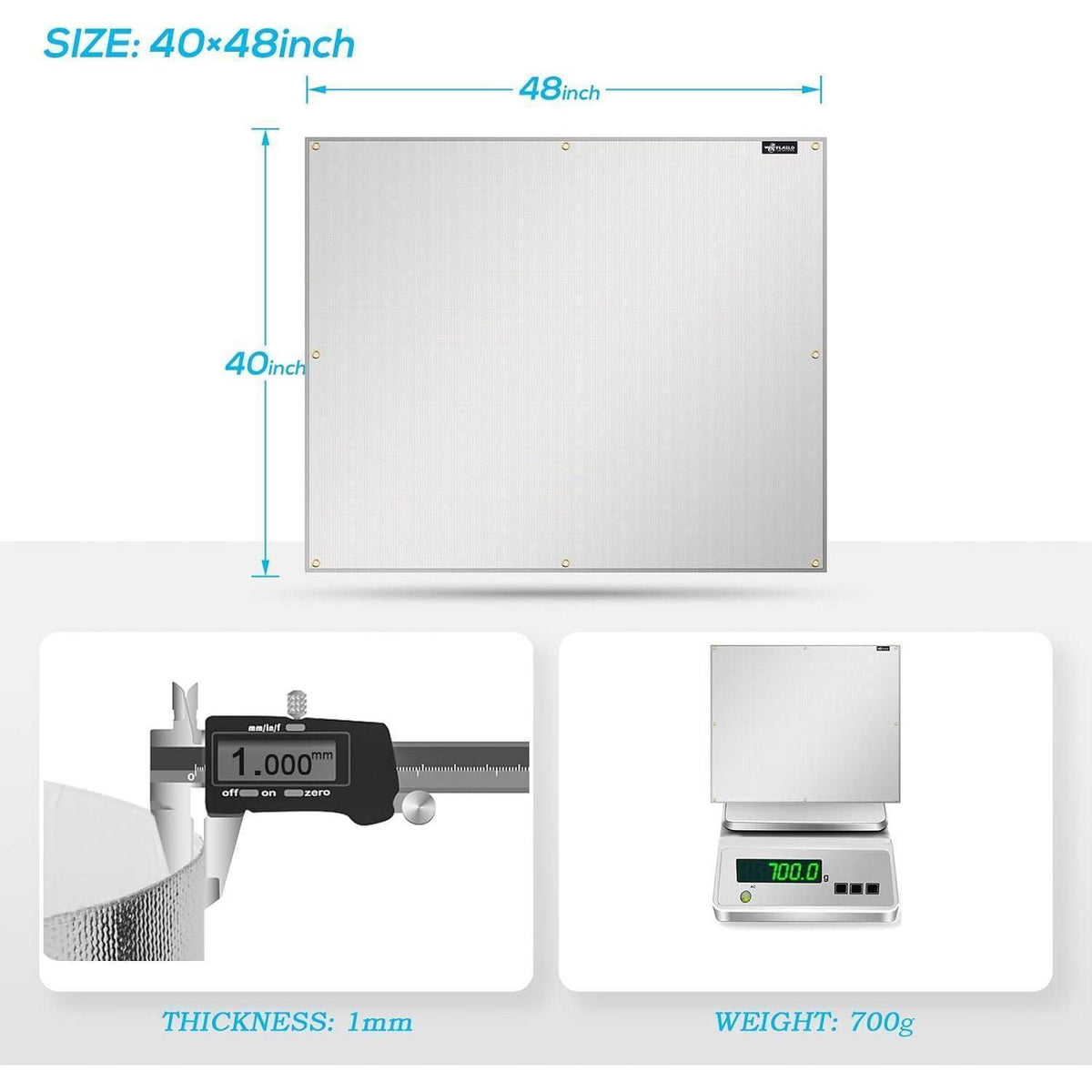 Aluminium Hitzeschutzmatte für Grill & Herd 102x122 cm