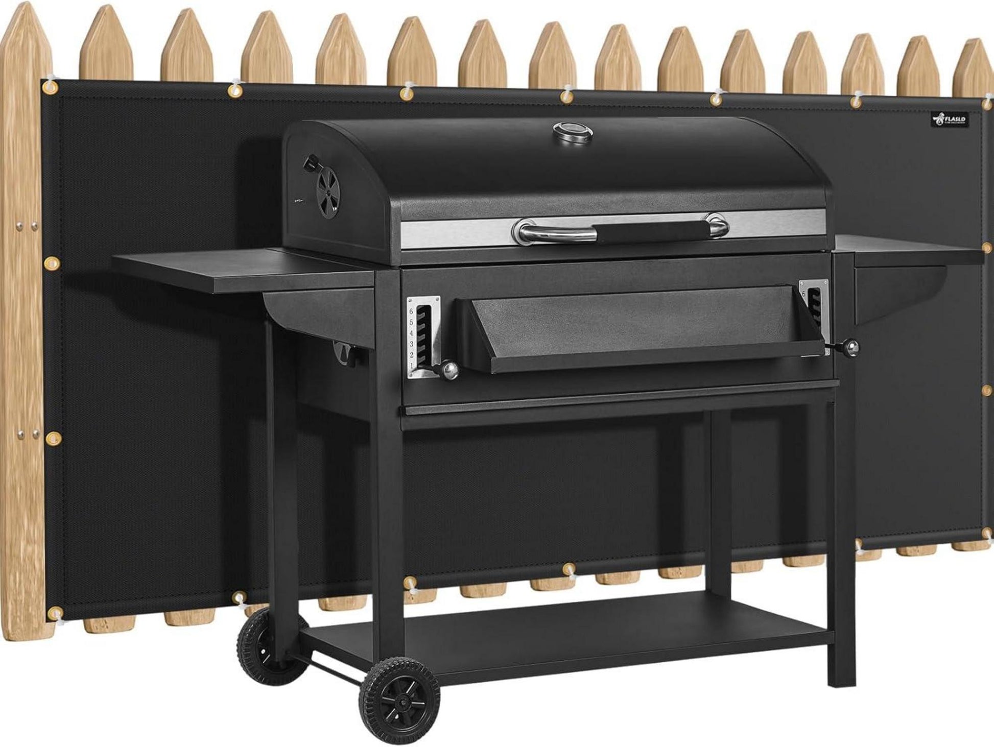 Hitzeschutz Grill Abdeckung für Deckgeländer 90 x 120 cm Schwarz