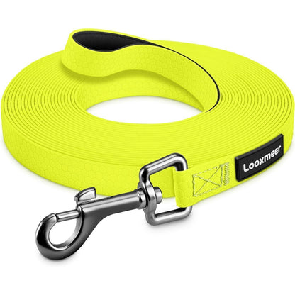 Wasserdichte Schleppleine für Hunde aus Biothane, 3-30m, Neon Gelb