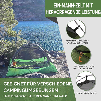 Clostnature 1-Personen Zelt Wasserdicht Ultraleicht Trekking